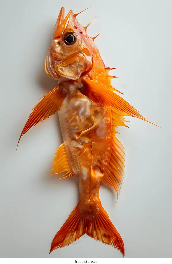 Close-up of a redfish on a white background