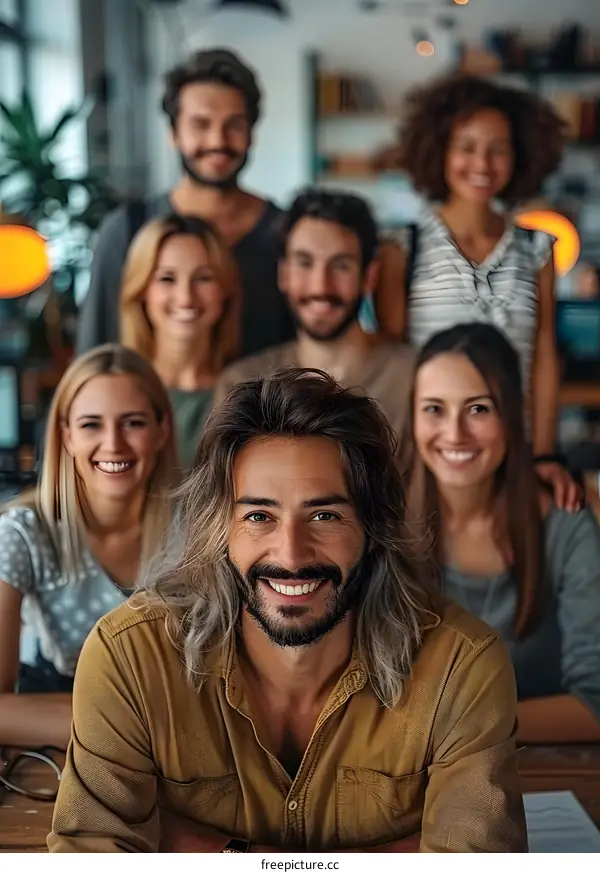 portrait of a group of smiling business people