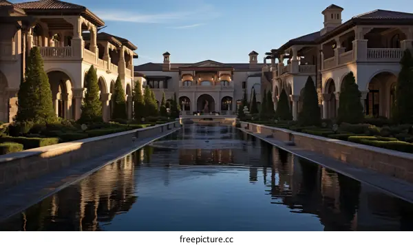 Grand Mansion with Reflecting Pool