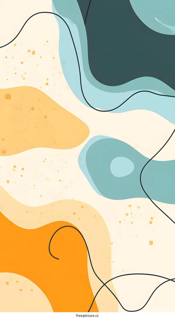 Abstract Minimalist Background with Organic Shapes and Lines