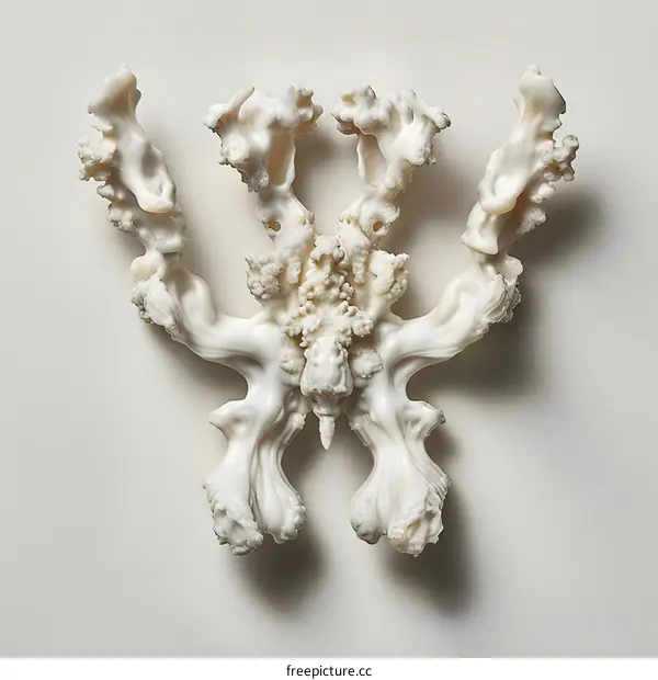 White Coral Sculpture on White Background
