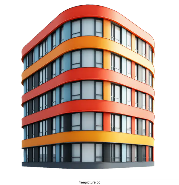 [Transparent Background PNG]Modern Colorful Architectural Building Design
