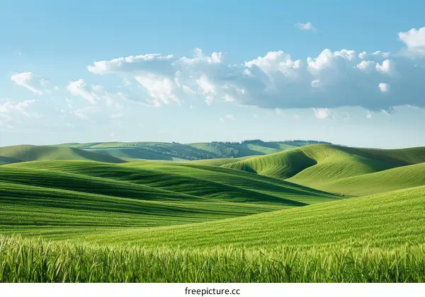 Green rolling hills of Tuscany, Italy