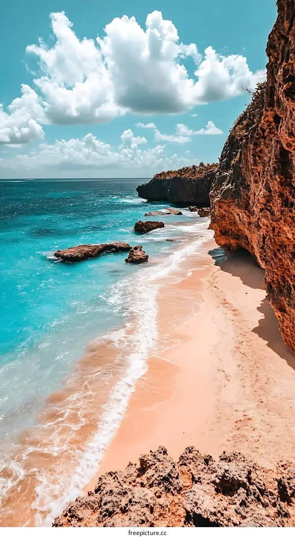Scenic Beach View with Blue Water and Sandy Shore