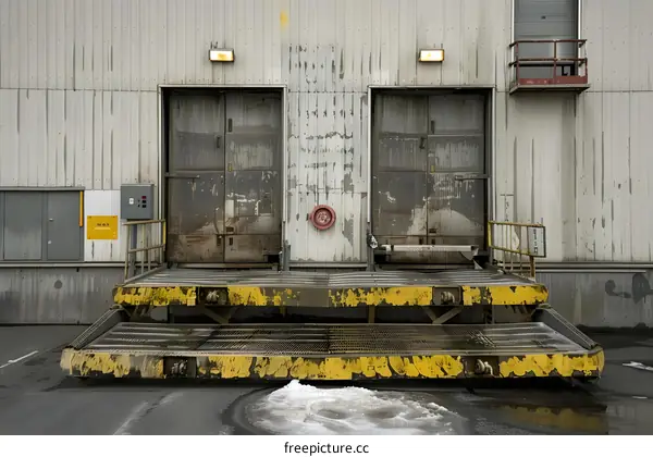 Industrial Building with Two Large Doors and Loading Ramp
