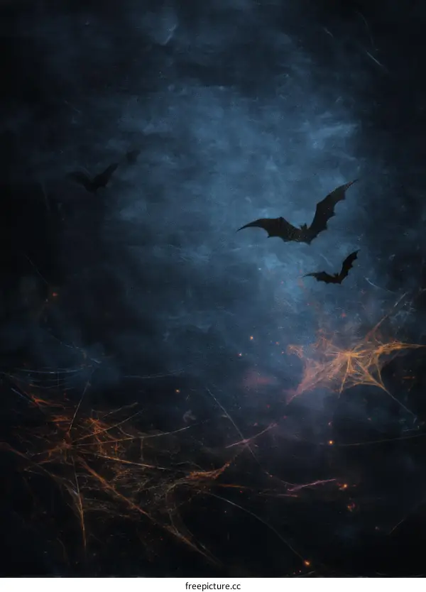 Halloween Night Bats and Cobwebs