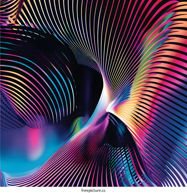 Abstract Colorful Lines Art Design