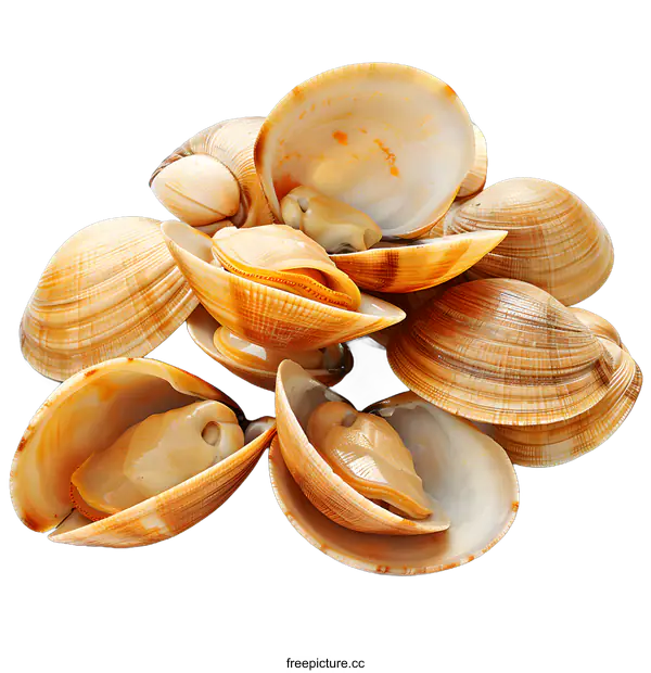 [Transparent Background PNG]A pile of fresh raw clams