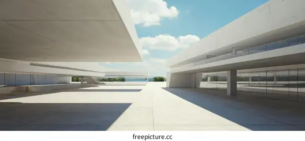 Modern Architecture Exterior View on a Sunny Day