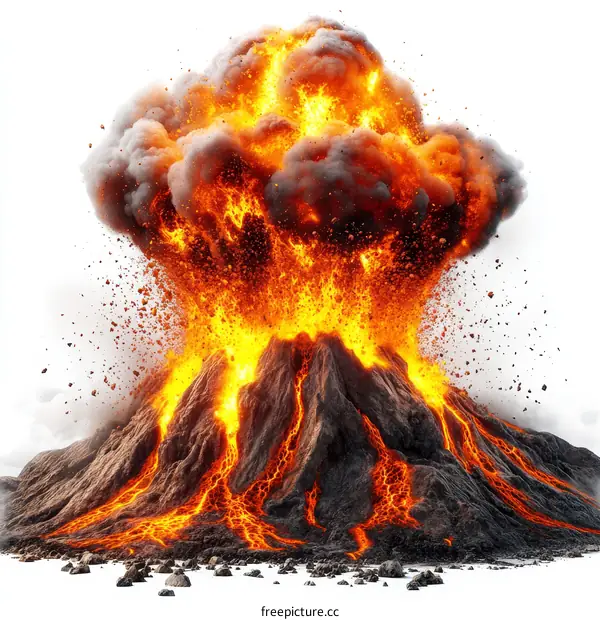 Erupting Volcano Dramatic Natural Disaster