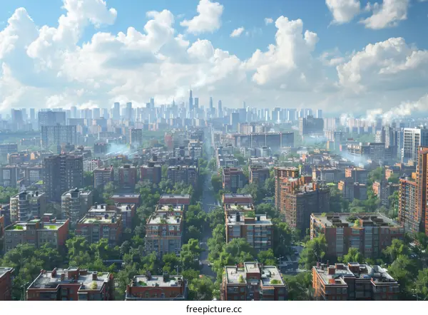 Cityscape with Modern Buildings