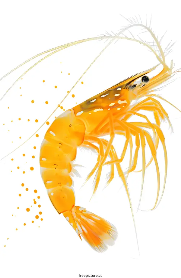Isolated Golden Shrimp on White Background