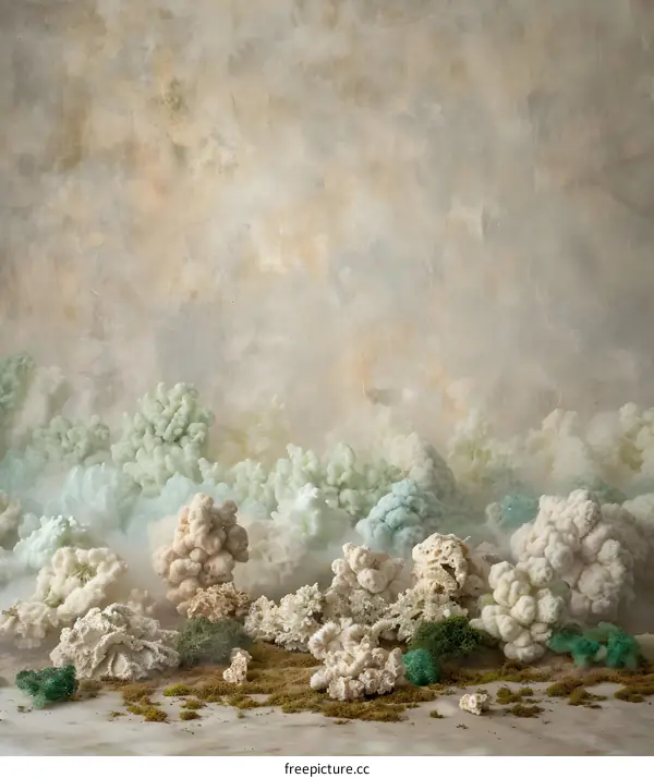 Abstract Sea Life Photography with Coral and  Sand