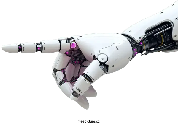 [Transparent Background PNG]Advanced Robotic Arm Pointing Technology Illustration