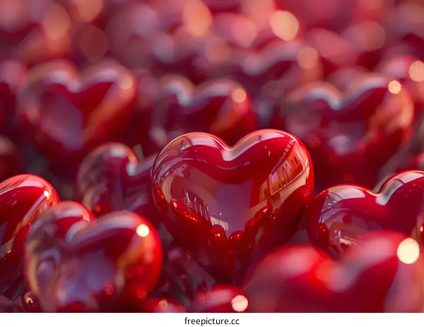 Glass heart-shaped decorations