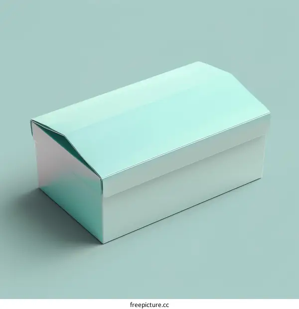 Turquoise Gable Top Box on White Background