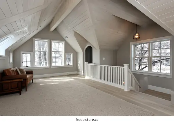 Cozy Attic Room with Large Windows