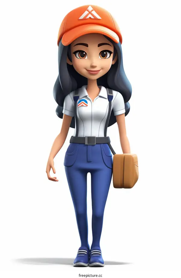 Illustration of a delivery woman