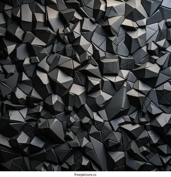 Dark, 3D, geometric shapes, abstract background