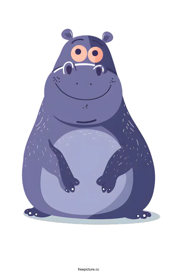 [Transparent Background PNG]Cute Cartoon Hippopotamus Illustration