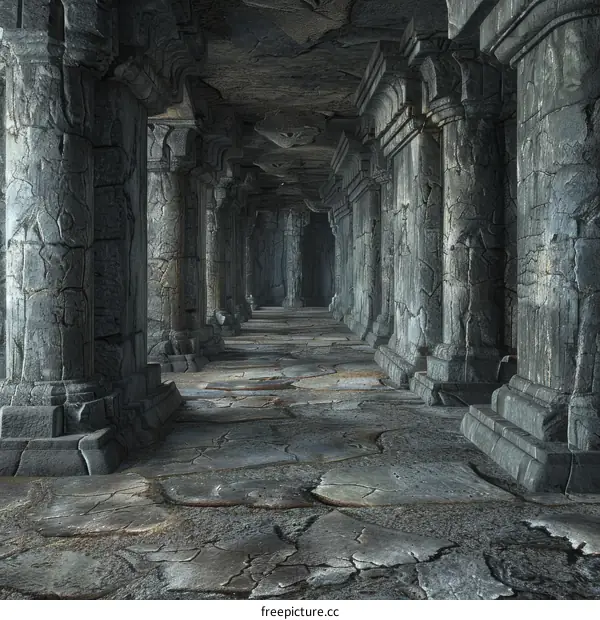 Dark Stone Hallway