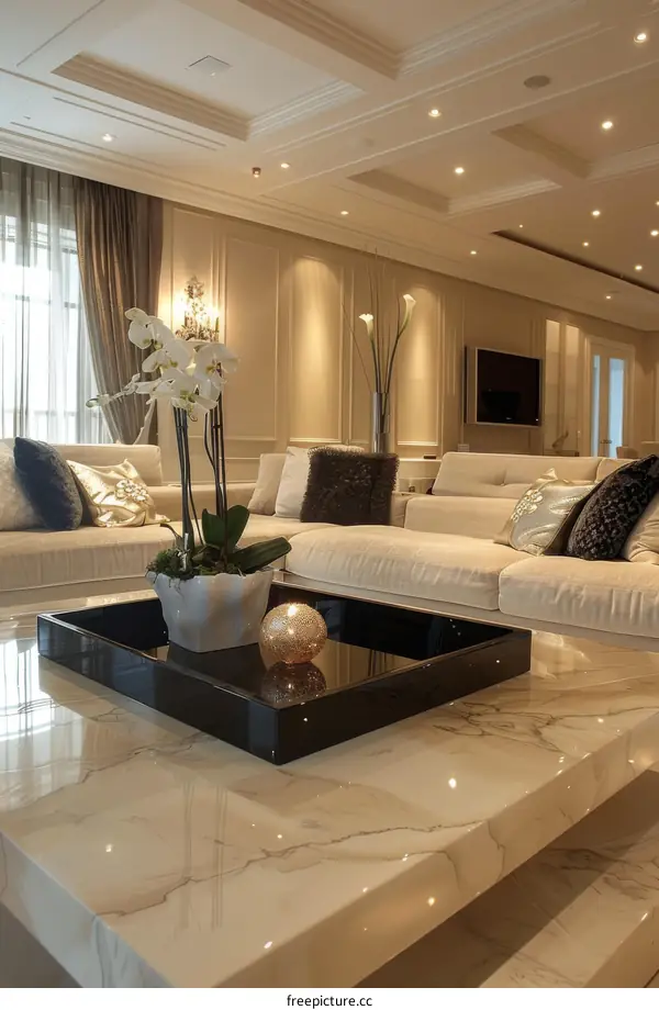 Modern Minimalist Living Room Design: 3D Rendering