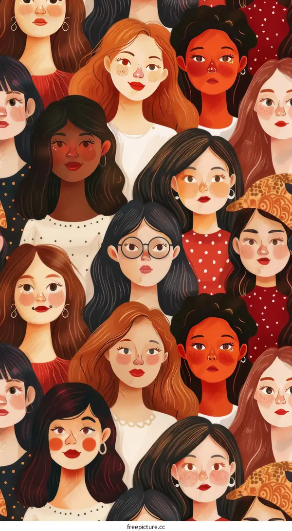 Diverse women with varying skin tones and features