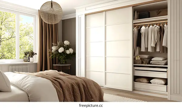 Modern Bedroom with Sliding Wardrobe