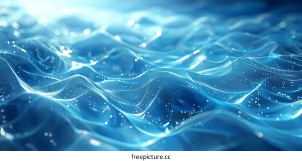 Sunlight reflects off the surface of a deep blue ocean