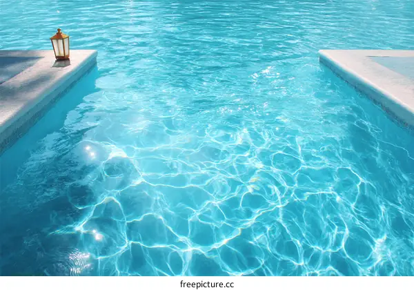 Swimming Pool Water Surface with Sunlight Reflections