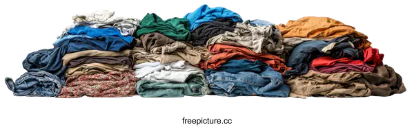 [Transparent Background PNG]A Pile of Clothes Ready for Recycling