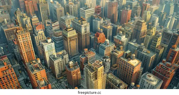 Cityscape Aerial View Illustration