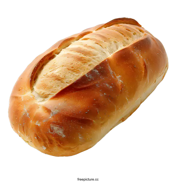 [Transparent Background PNG]Freshly Baked White Bread Loaf Isolated On White Background