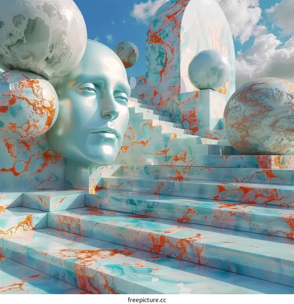 Surreal Stairway to the Clouds