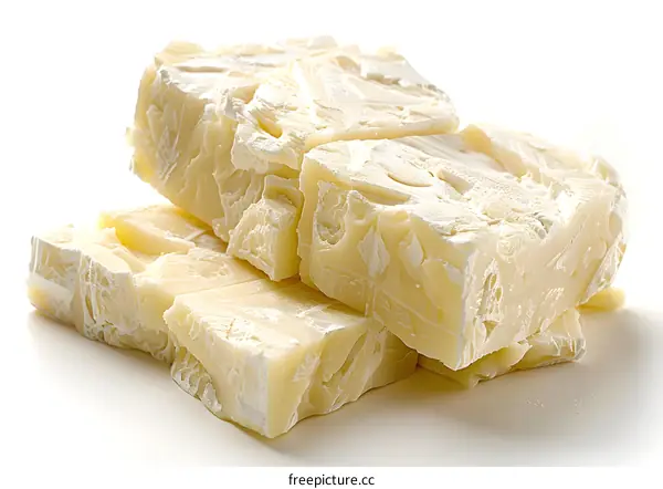 White Chocolate Blocks on White Background