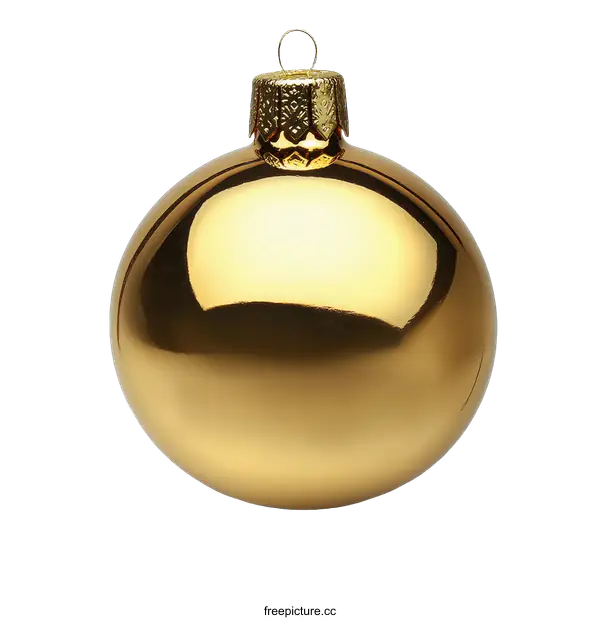 [Transparent Background PNG]Golden Christmas Ornament Decor