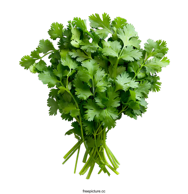 [Transparent Background PNG]Fresh Cilantro on White Background