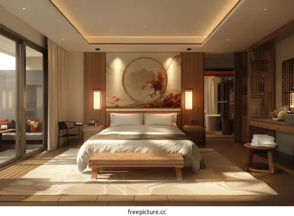 Elegant Modern Japanese Style Bedroom Interior Design