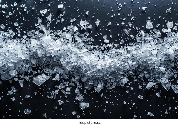 Close-up of crushed ice on a black background