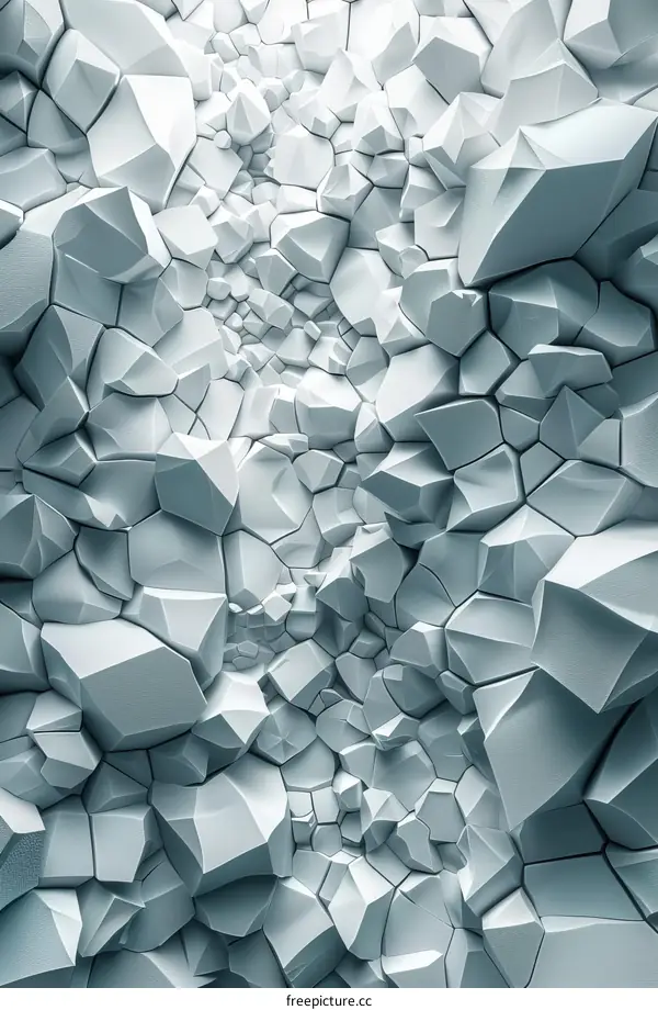 Detailed 3D rendering of a rough rocky and icy surface