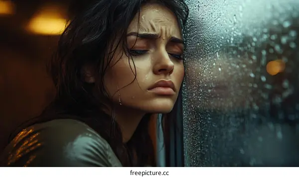 Rainy Day Reflection of a Woman