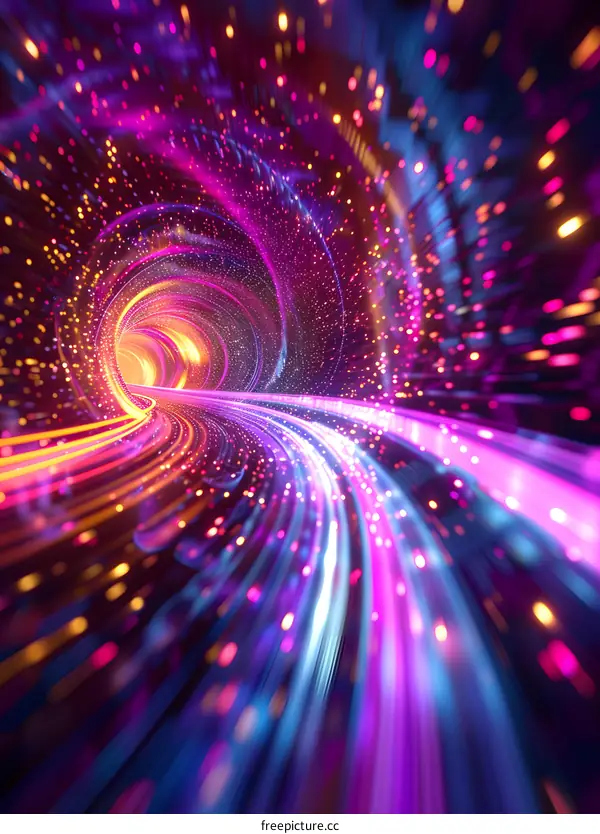 Colorful abstract wormhole tunnel