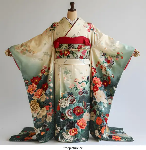 A kimono with a floral pattern
