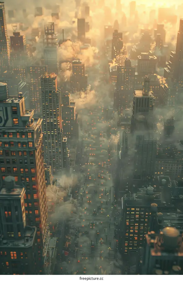 A Futuristic Cityscape Aerial View