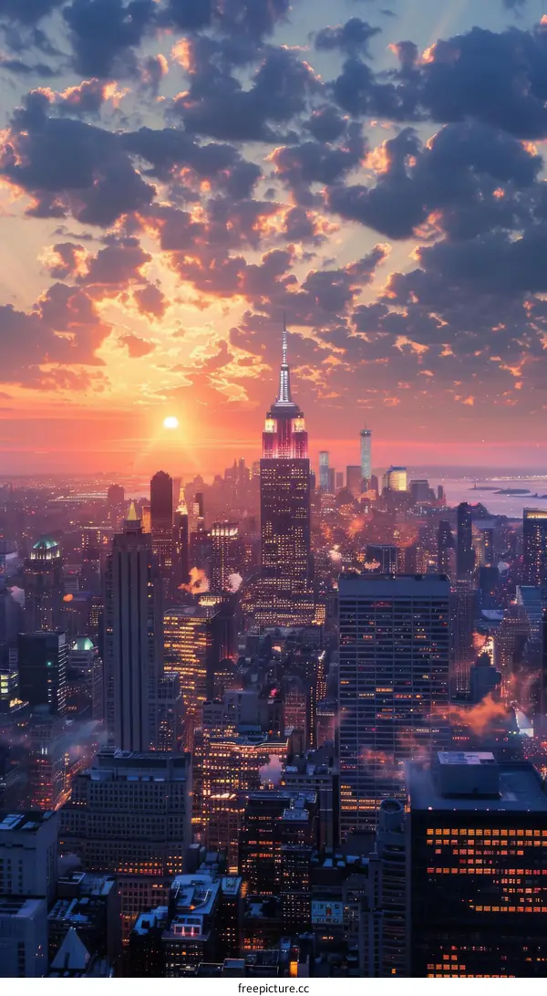 New York City Skyline at Sunrise