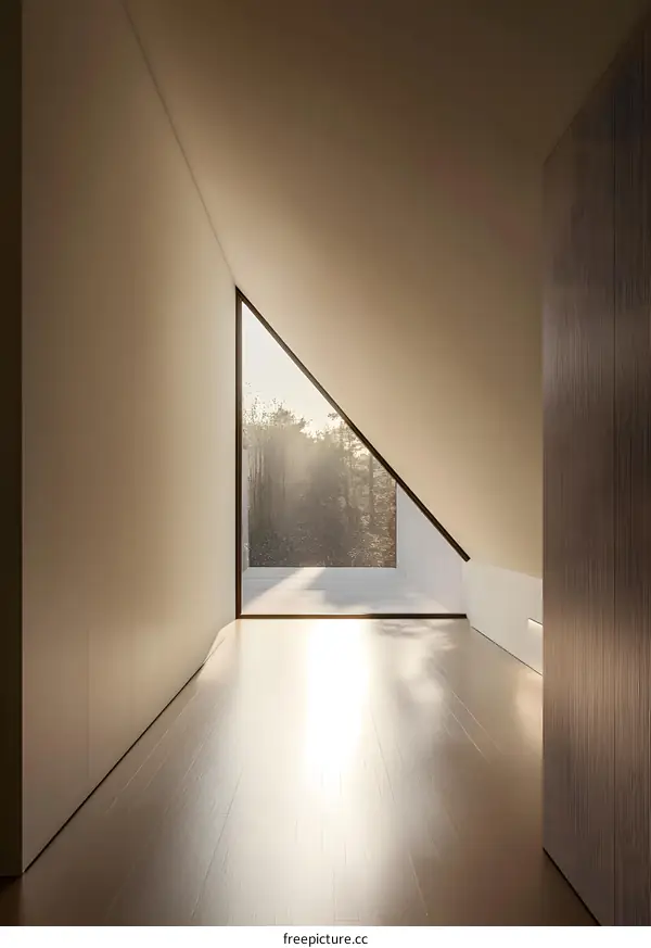 Modern House Interior Design with Triangular Window