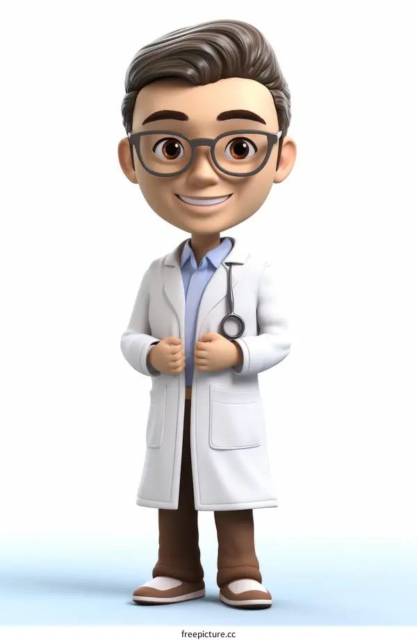 Doctor Wearing White Coat and Stethoscope