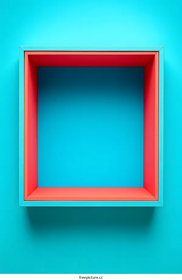 Blue Wall with Red Frame