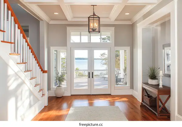 Elegant Coastal Entryway with Natural Light