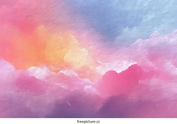 Abstract Watercolor Painting of Cloudscape
